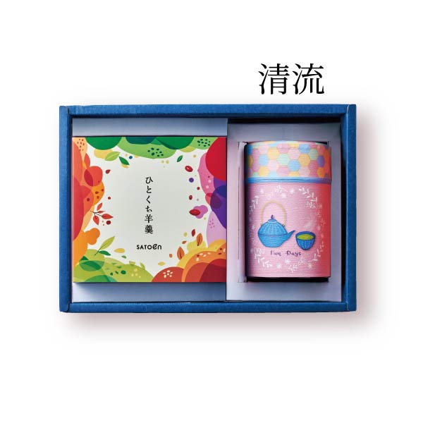 【清流】貼缶100g1本（桜）+ひとくち羊羹５種